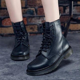 Botines de mujer - Estilo militar - Cordones - Suela antideslizante con tacos - Comodidad duradera
