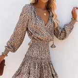 Vestido con estampado de leopardo felino - Elegante y transpirable