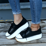 Zapatillas de mujer - Suela de plataforma gruesa - Calcetín de punto - Cordones ajustables