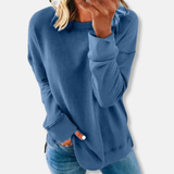 Sudadera de mujer – Corte holgado – Algodón suave – Cuello redondo cómodo – Mangas largas