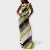 Vestido maxi clásico con degradado y tie-dye