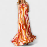 Rumi - Vestido maxi estiloso con patrón de tejido y ondas