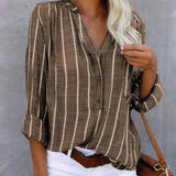 Olivia - Preciosa blusa de algodón a rayas