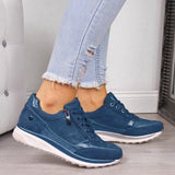 Zapatillas deportivas para mujer – Comodidad óptima – Cierre con cordones y cremallera – Suela acolchada