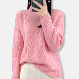 Suéter de mujer - Tejido ligero - Cuello alto - Mangas largas - Corte holgado