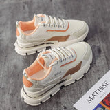 Zapatillas deportivas para mujer - Suela gruesa y cómoda - Malla transpirable - Cierre informal con cordones