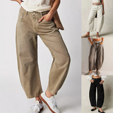 Jeans de pierna ancha para mujer - Cintura alta - Corte holgado - Comodidad informal