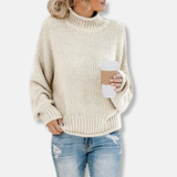 Suéter oversize para mujer – Punto suave – Hombros caídos – Bajo acanalado