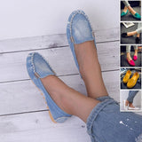 Mocasines de mujer - Estilo mocasín - Denim informal - Comodidad sin cordones