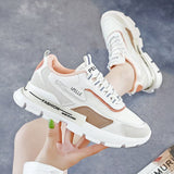 Zapatillas deportivas para mujer - Suela gruesa y cómoda - Malla transpirable - Cierre informal con cordones