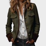 Rebeka - Chaqueta de tweed con detalles de terciopelo