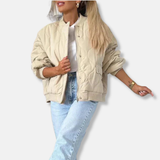Chaqueta bomber para mujer – Corte oversize – Ligeramente acolchada – Cierre a presión