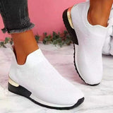 Zapatillas deportivas para mujer - Tejido de punto transpirable - Suela ligera y cómoda - Sin cordones
