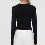 Blusa casual con capucha y cremallera
