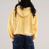 Sudadera informal con capucha de manga larga y letras 3D lisas.