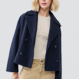 Chaqueta oversize con solapas en mezcla de lana