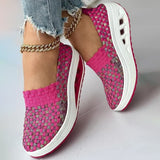 Zapatos de mujer - Slip-On Tejido Elástico - Suela Confortable con Cámara de Aire