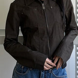Chaqueta utilitaria sencilla con cremallera