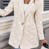 Blazer jacquard de un solo botón y corte entallado