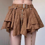 Minifalda asimétrica vintage Wasteland con cinturón