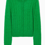 chaleco de punto trenzado de mezcla de mohair