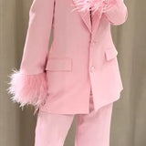 Blazer de plumas de diseñador