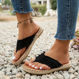 Sandalias de mujer - Estilo chancla - Tira ancha cómoda - Suela plana informal