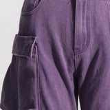 Pantalones cargo de mezclilla de cintura alta con bolsillos extragrandes