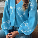 Cárdigan de jacquard con botones en la parte delantera