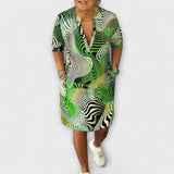 Liora - Vestido de colores con escote en V