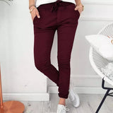 Pantalones de mujer - Elegante corte lápiz - Cintura alta - Tejido cómodo