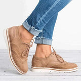 Zapatos Derby para Mujer - Piel de Ante - Detalle Brogue - Cordones - Suela Cómoda