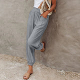 Pantalones casuales para mujer – Cintura elástica – Corte holgado – Tejido ligero y cómodo