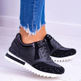 Zapatillas deportivas para mujer - Diseño con estampado de serpiente - Detalles de pedrería - Comodidad informal - Suela antideslizante