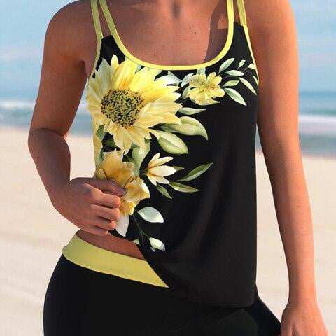Bañador de dos piezas con estampado floral - Elegante y cómodo