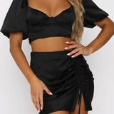 Minifalda de mujer - Fruncido ajustable - Corte ajustado - Estilo elegante
