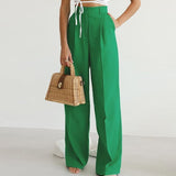 Pantalones anchos de mujer - Cintura alta - Elegantes y cómodos - Estilo casual chic