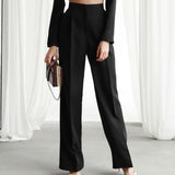 Pantalones anchos de mujer - Cintura alta - Elegantes y cómodos - Estilo casual chic