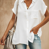 Jonna - Blusa de alta calidad con bolsillo en el pecho