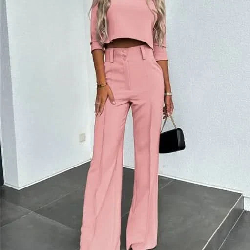 Traje de mujer - Elegante traje de pantalón - Corte ajustado - Tejido cómodo - Estilo chic y moderno