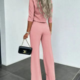 Traje de mujer - Elegante traje de pantalón - Corte ajustado - Tejido cómodo - Estilo chic y moderno