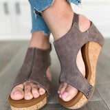 Sandalias de mujer – Punta abierta ergonómica – Suela de corcho – Diseño calado elegante