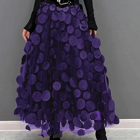 Falda larga de tul con lunares - Elegante y voluminosa