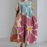Vestido de mujer - Corte holgado y cómodo - Mangas cortas - Cuello redondo - Tejido ligero y transpirable
