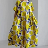 Vestido de mujer - Corte holgado y cómodo - Mangas cortas - Cuello redondo - Tejido ligero y transpirable