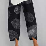 Pantalones anchos para mujer, cintura alta, tejido ligero, corte holgado y relajado.