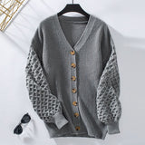 Cárdigan de manga ancha para mujer cómodo, informal y elegante.