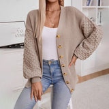 Cárdigan de manga ancha para mujer cómodo, informal y elegante.