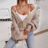 Cárdigan de manga ancha para mujer cómodo, informal y elegante.