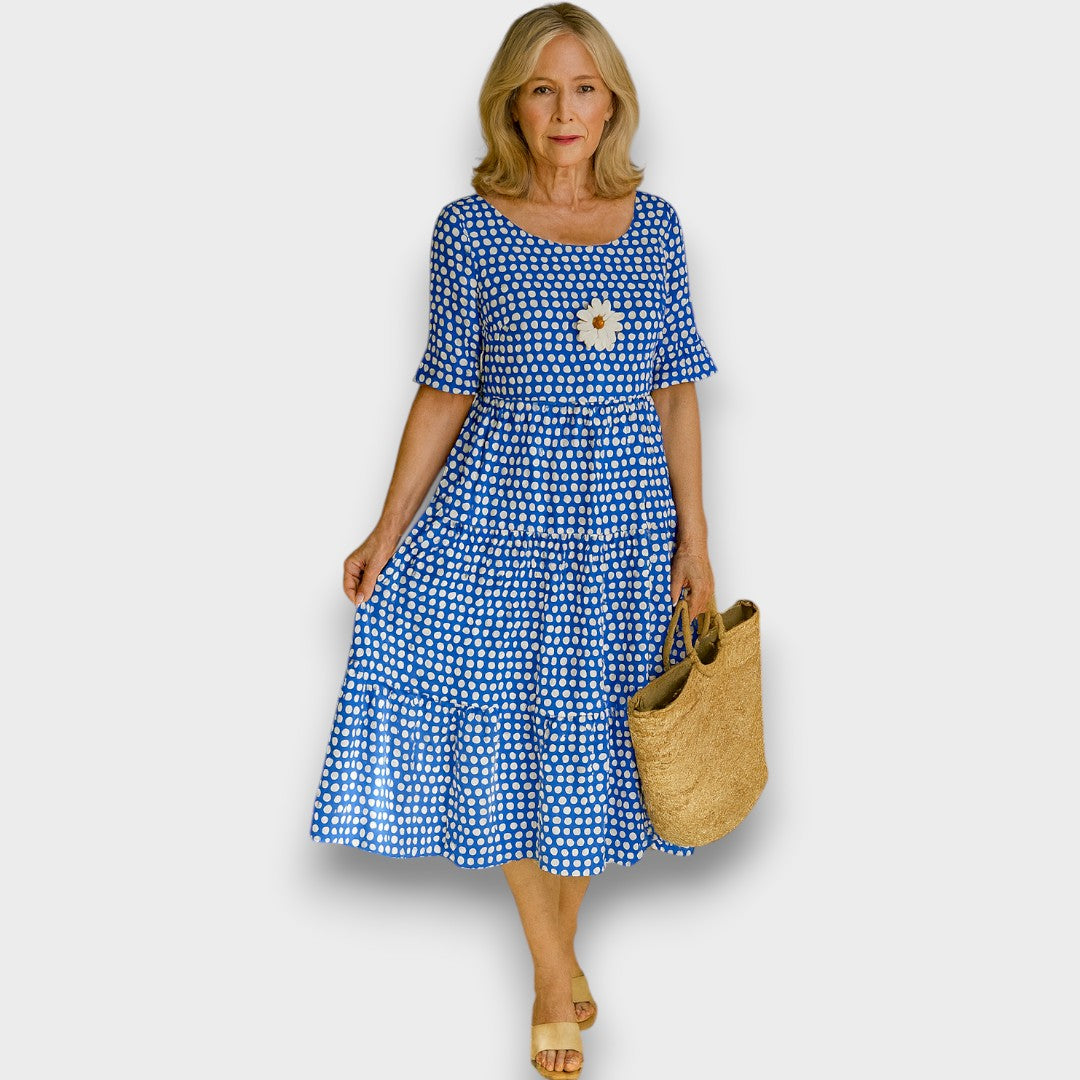 IRIS - VESTIDO MIDI DE MANGA CORTA